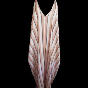 Karen Kane Orange and Brown Striped Dress